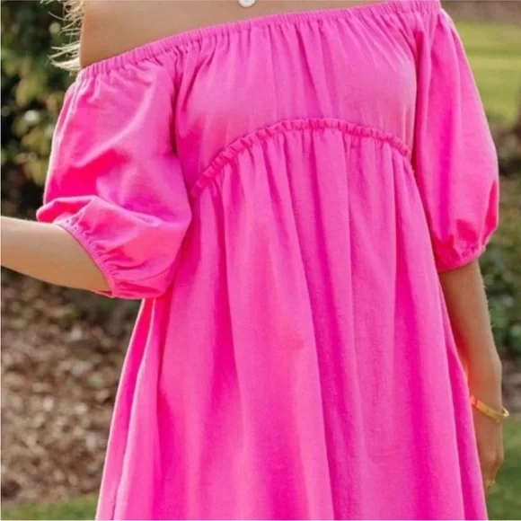 Vici Connah Pink off the shoulder Dress Size M - Picture 2 of 5